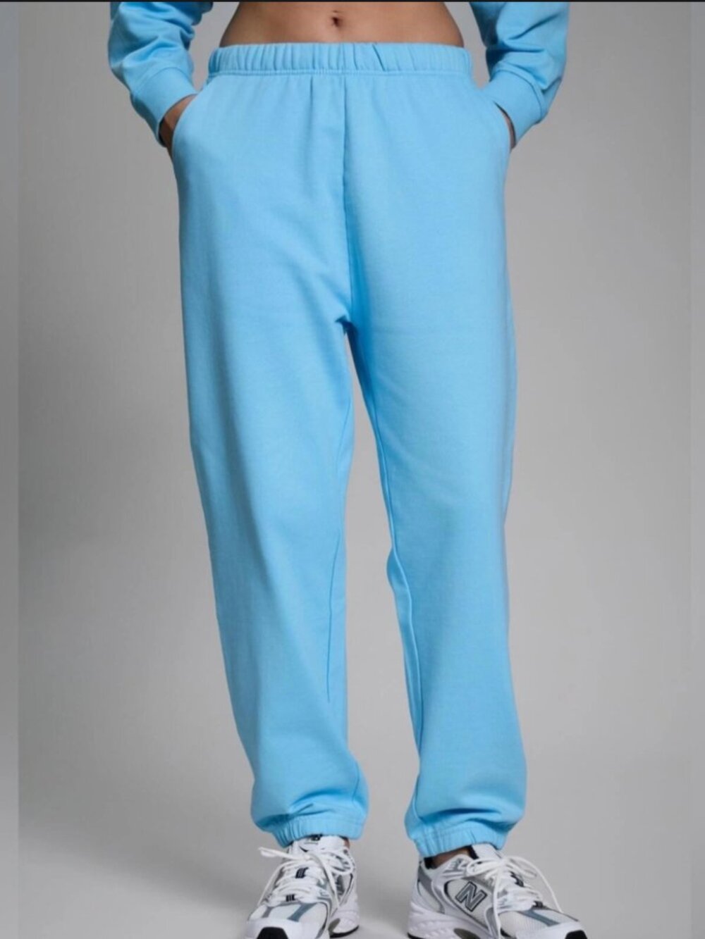 Year of Ours YOS X FFF Women's Sky Blue Sweatpant Joggers Size XL - 2XL Curve
